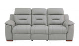 Three Piece Indoor Gray Genuine Leather Five Person Seating Set - Homeroots - Flyclothing LLC