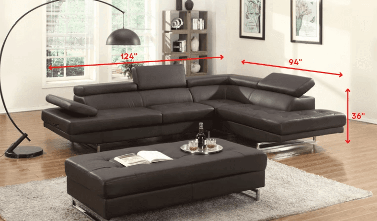 Brown Leather L Shaped Two Piece Corner Sectional - Homeroots - Flyclothing LLC