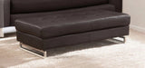 63" Brown Faux Leather And Gold Ottoman - Homeroots - Flyclothing LLC