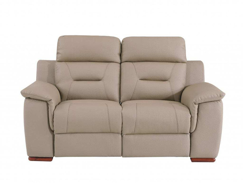 Two Piece Indoor Beige Genuine Leather Five Person Seating Set - Homeroots - Flyclothing LLC