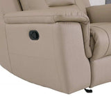 Two Piece Indoor Beige Genuine Leather Five Person Seating Set - Homeroots - Flyclothing LLC