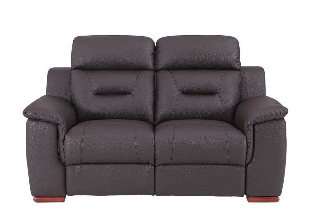 Two Piece Indoor Brown Genuine Leather Five Person Seating Set - Homeroots - Flyclothing LLC