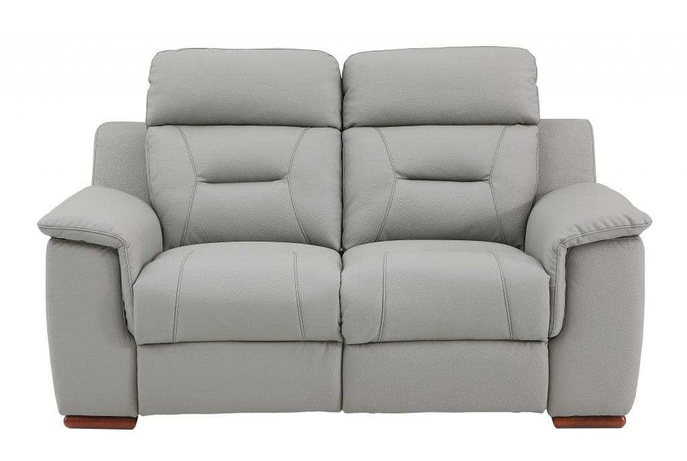 Two Piece Indoor Gray Genuine Leather Five Person Seating Set - Homeroots - Flyclothing LLC