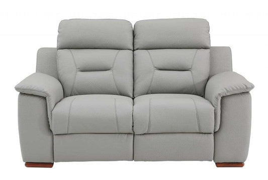 Two Piece Indoor Gray Genuine Leather Five Person Seating Set - Homeroots - Flyclothing LLC
