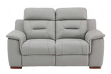 Two Piece Indoor Gray Genuine Leather Five Person Seating Set - Homeroots - Flyclothing LLC