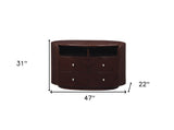 47" Dark Brown Cabinet Enclosed Storage TV Stand - Homeroots