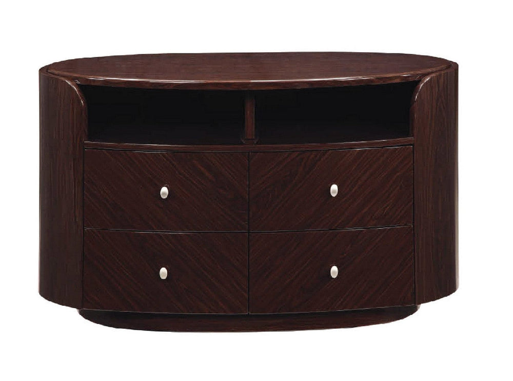 47" Dark Brown Cabinet Enclosed Storage TV Stand - Homeroots