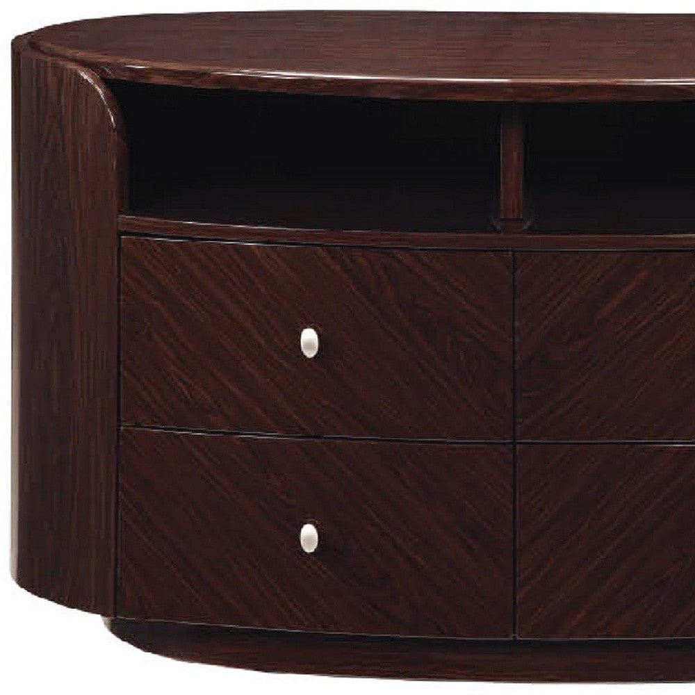 47" Dark Brown Cabinet Enclosed Storage TV Stand - Homeroots