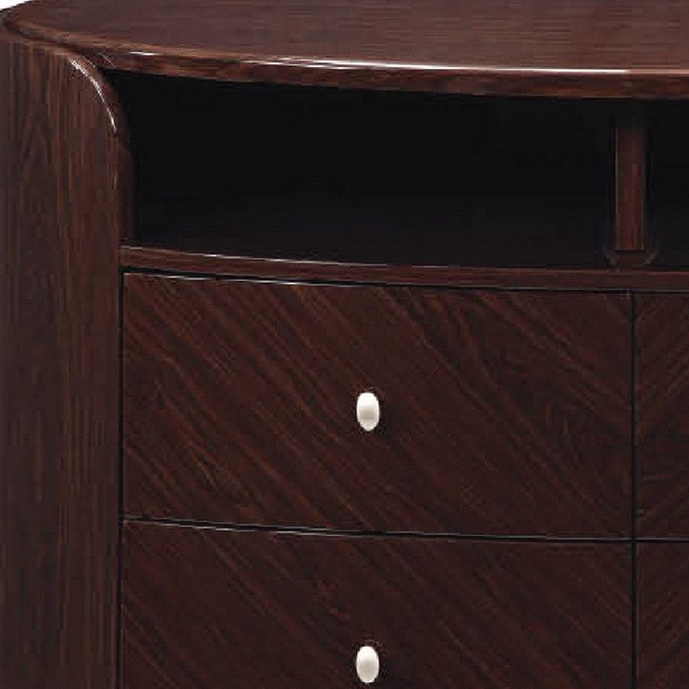 47" Dark Brown Cabinet Enclosed Storage TV Stand - Homeroots