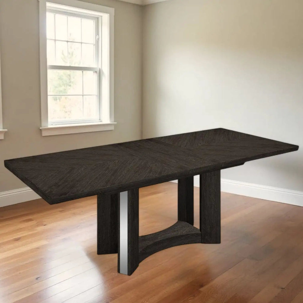 98" Dark Gray Solid Wood Dining Table - Homeroots - Flyclothing LLC
