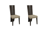 Set of Two Gray And Dark Brown Upholstered Dining Side Chairs - Homeroots - Flyclothing LLC