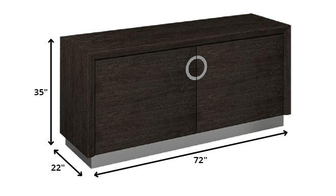 72" Gray Buffet Table with Two Doors - Homeroots - Flyclothing LLC