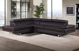 Black Leather L Shaped Two Piece Corner Sectional - Homeroots - Flyclothing LLC