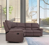 Brown Polyester Blend Reclining U Shaped Three Piece Corner Sectional - Homeroots - Flyclothing LLC
