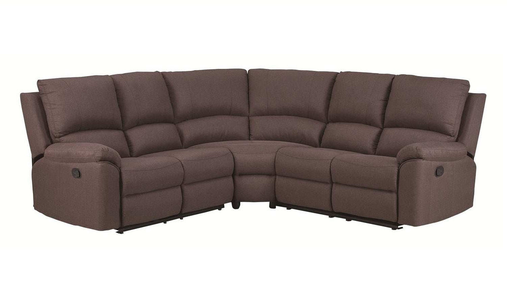 Brown Polyester Blend Reclining U Shaped Three Piece Corner Sectional - Homeroots - Flyclothing LLC