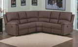 Brown Polyester Blend Reclining U Shaped Three Piece Corner Sectional - Homeroots - Flyclothing LLC
