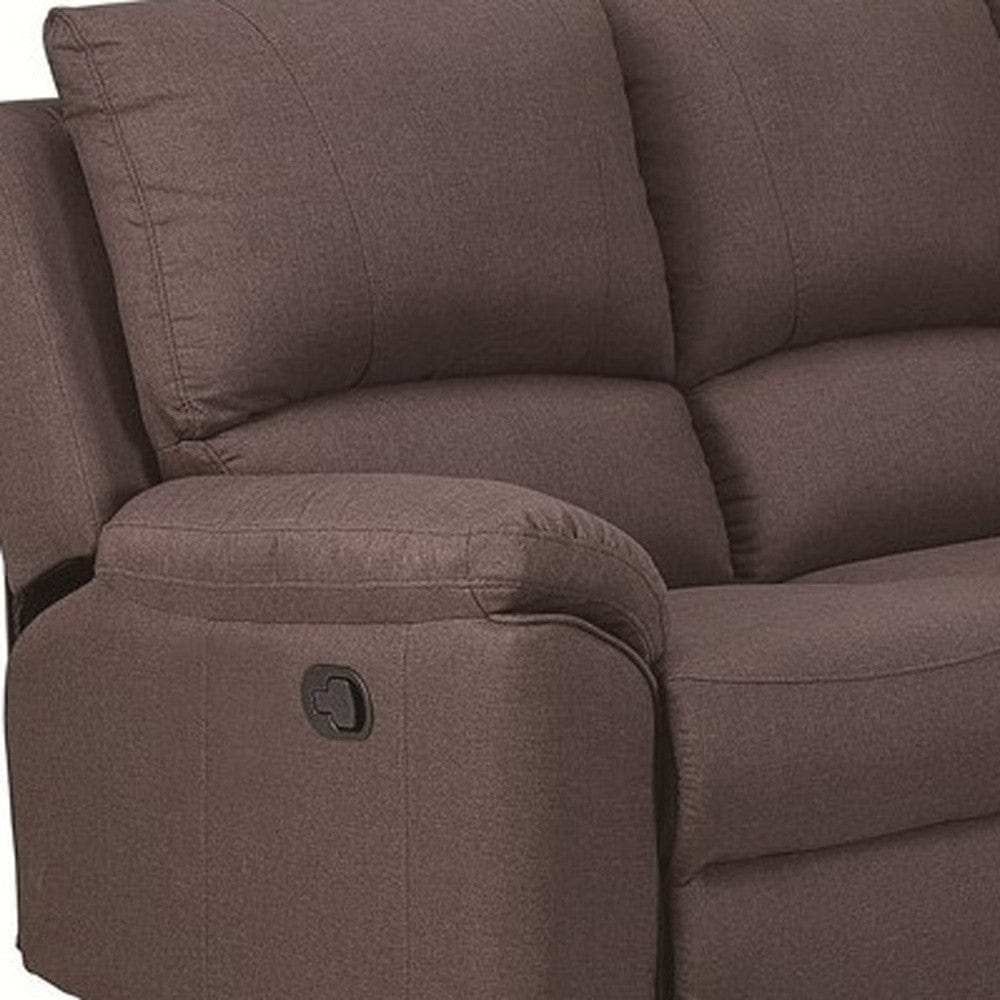 Brown Polyester Blend Reclining U Shaped Three Piece Corner Sectional - Homeroots - Flyclothing LLC