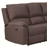 Brown Polyester Blend Reclining U Shaped Three Piece Corner Sectional - Homeroots - Flyclothing LLC
