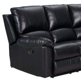 Black Polyester Blend Reclining U Shaped Three Piece Corner Sectional - Homeroots - Flyclothing LLC