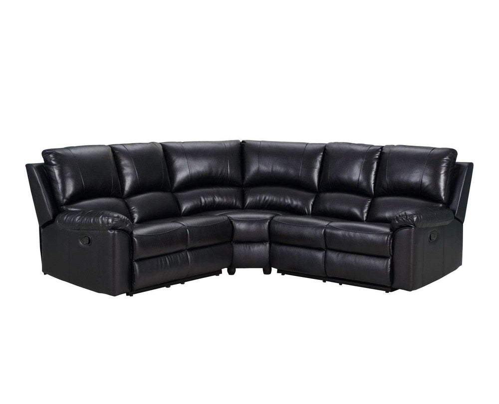 Black Polyester Blend Reclining U Shaped Three Piece Corner Sectional - Homeroots - Flyclothing LLC