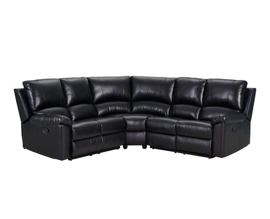 Black Polyester Blend Reclining U Shaped Three Piece Corner Sectional - Homeroots - Flyclothing LLC
