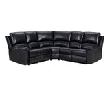 Black Polyester Blend Reclining U Shaped Three Piece Corner Sectional - Homeroots - Flyclothing LLC