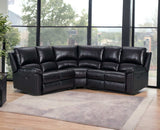 Black Polyester Blend Reclining U Shaped Three Piece Corner Sectional - Homeroots - Flyclothing LLC