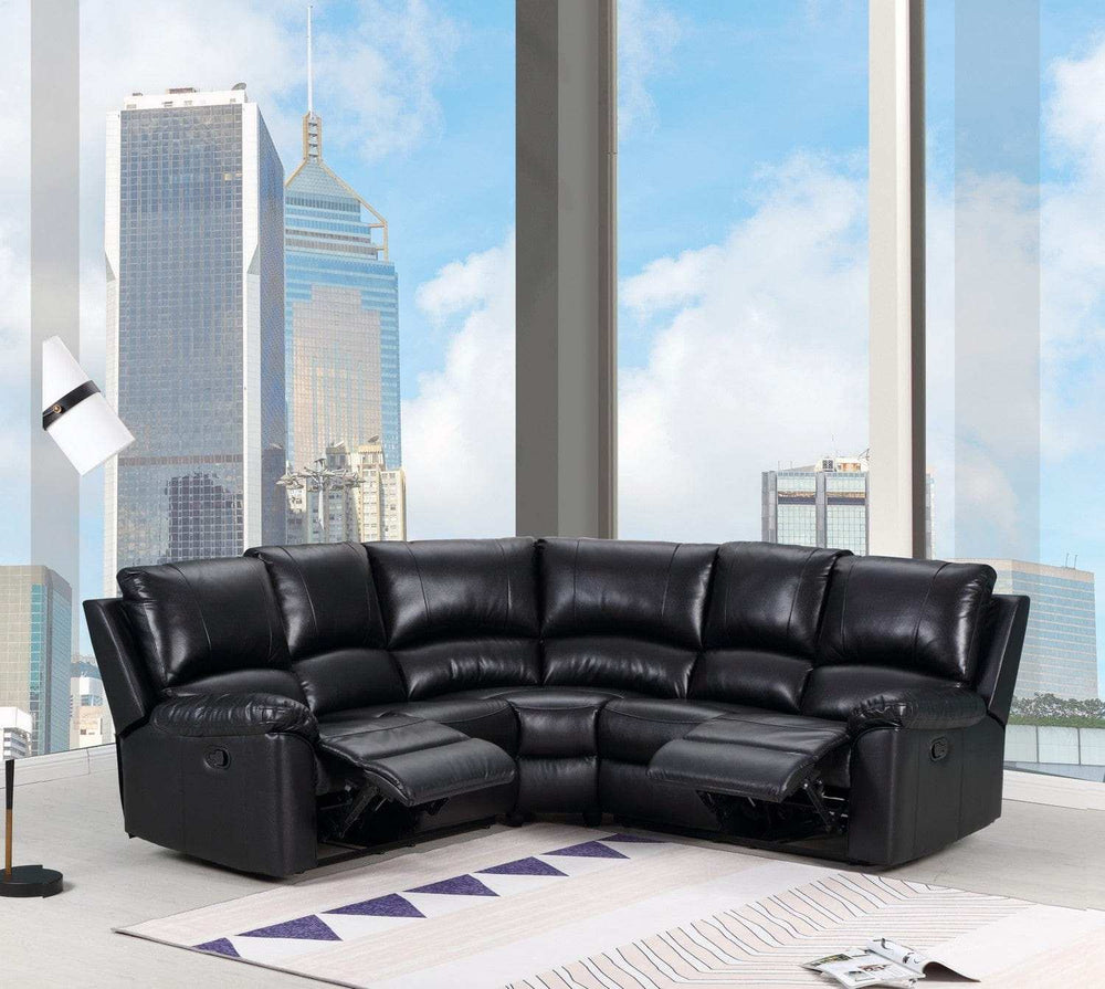 Black Polyester Blend Power Reclining U Shaped Three Piece Corner Sectional - Homeroots - Flyclothing LLC