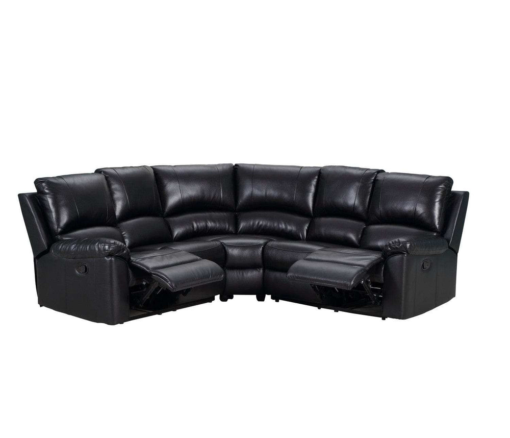 Black Polyester Blend Power Reclining U Shaped Three Piece Corner Sectional - Homeroots - Flyclothing LLC