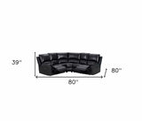 Black Polyester Blend Power Reclining U Shaped Three Piece Corner Sectional - Homeroots - Flyclothing LLC