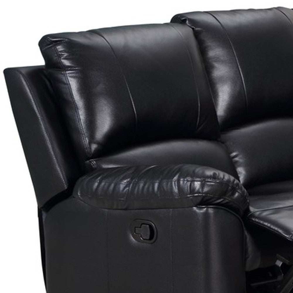 Black Polyester Blend Power Reclining U Shaped Three Piece Corner Sectional - Homeroots - Flyclothing LLC