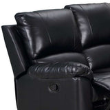 Black Polyester Blend Power Reclining U Shaped Three Piece Corner Sectional - Homeroots - Flyclothing LLC