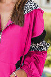 Leopard Zip Up Long Sleeve Hooded Jacket - Trendsi - Flyclothing LLC