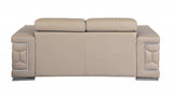 Two Piece Indoor Beige Italian Leather Five Person Seating Set - Homeroots - Flyclothing LLC