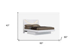 Solid Wood Queen White Bed - Homeroots - Flyclothing LLC