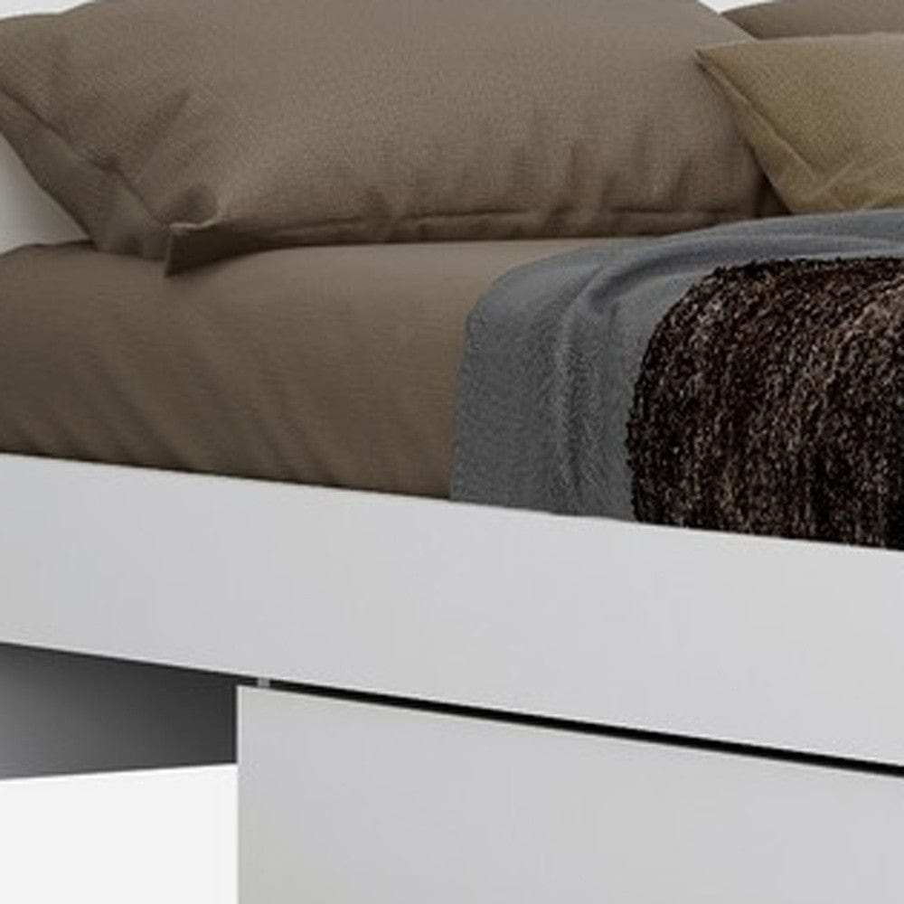 Solid Wood Queen White Bed - Homeroots - Flyclothing LLC