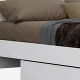Solid Wood King White Bed - Homeroots - Flyclothing LLC