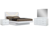 Four Piece White Solid and Manufactured Wood Bedroom Set With Mirror - Homeroots - Flyclothing LLC