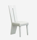 Set of Two Contemporary Sleek High Gloss White Dining Chairs - Homeroots - Flyclothing LLC