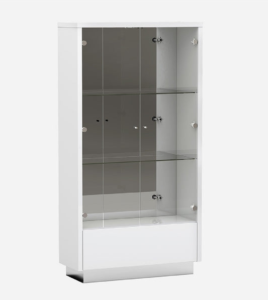 68" Silver and White Display Stand with One drawer - Homeroots