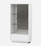 68" Silver and White Display Stand with One drawer - Homeroots - Flyclothing LLC