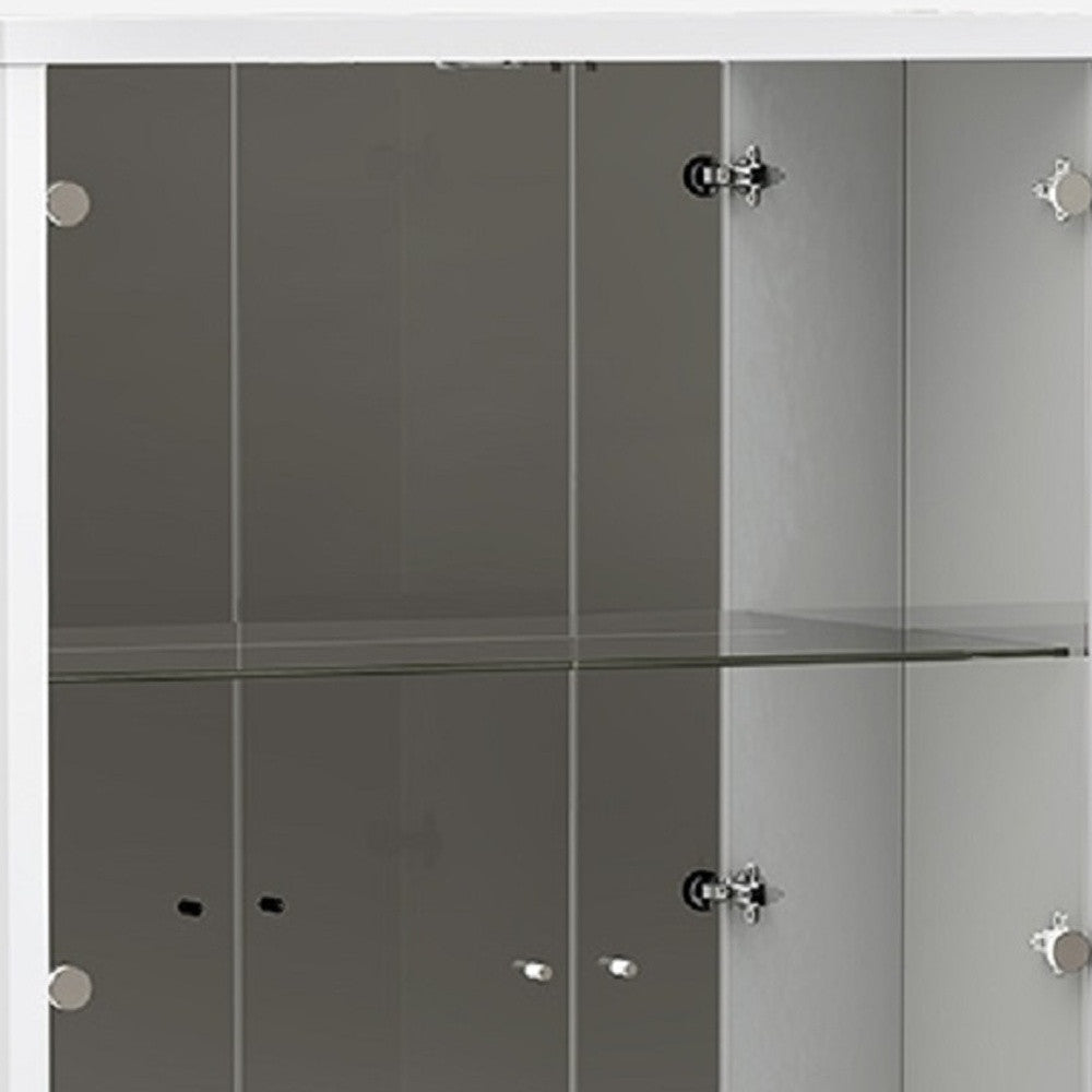 68" Silver and White Display Stand with One drawer - Homeroots - Flyclothing LLC