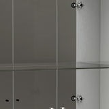 68" Silver and White Display Stand with One drawer - Homeroots - Flyclothing LLC