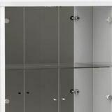 68" Silver and White Display Stand with One drawer - Homeroots - Flyclothing LLC