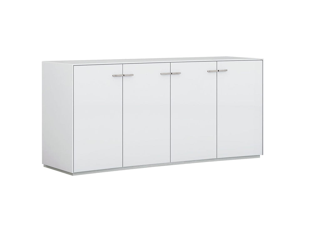 72" White Buffet Table with Four Doors - Homeroots - Flyclothing LLC