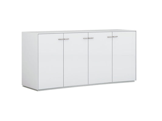 72" White Buffet Table with Four Doors - Homeroots