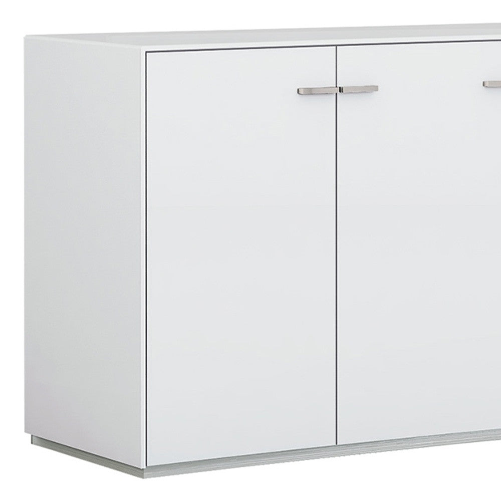 72" White Buffet Table with Four Doors - Homeroots - Flyclothing LLC