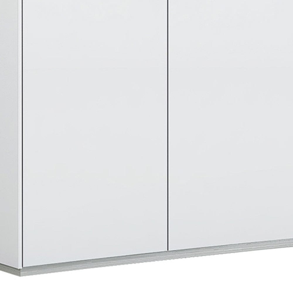 72" White Buffet Table with Four Doors - Homeroots - Flyclothing LLC