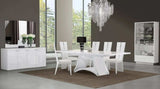 Seven Piece White Dining Set with Six Chairs - Homeroots - Flyclothing LLC