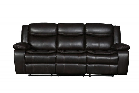 86" Brown Faux Leather Sofa With Black Legs - Homeroots